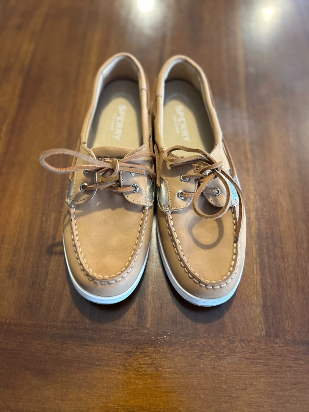 Sperry Top-Sider Tan Leather Boat Shoes Women's Size 9 Coastal Preppy